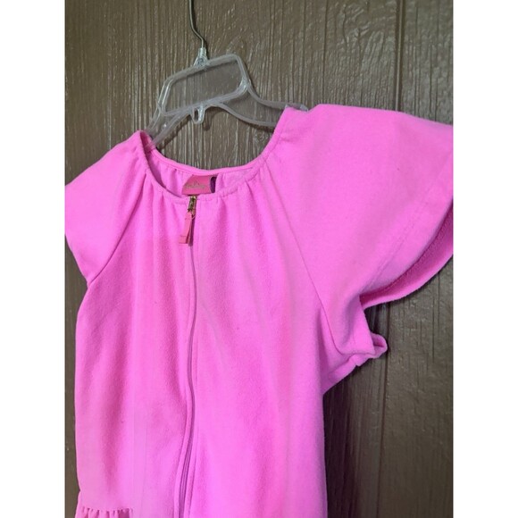 Lilly Pulitzer Girl's Illiana Swim Cover Up Size M (6-7) Flutter Sleeve Hot Pink - Picture 2 of 5